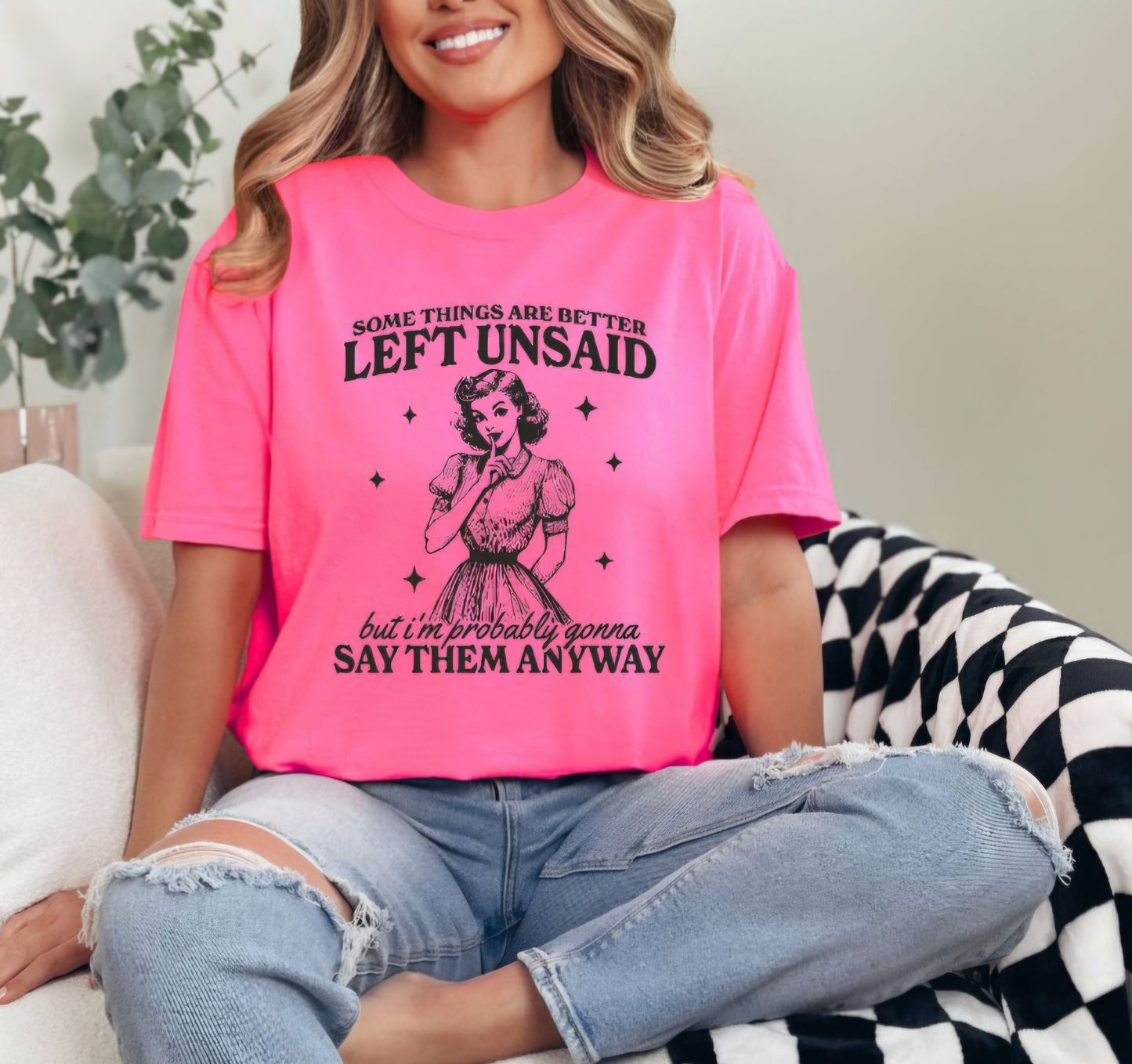 Probably Better Left Unsaid But I'm Gonna Day Them Anyway Funny Tshirt New Comfort Colors C1717