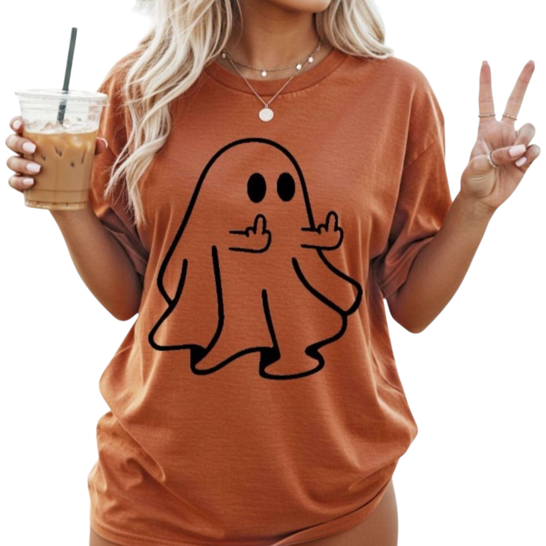 Happy Ghost Crewneck Sweatshirt Or T-shirt