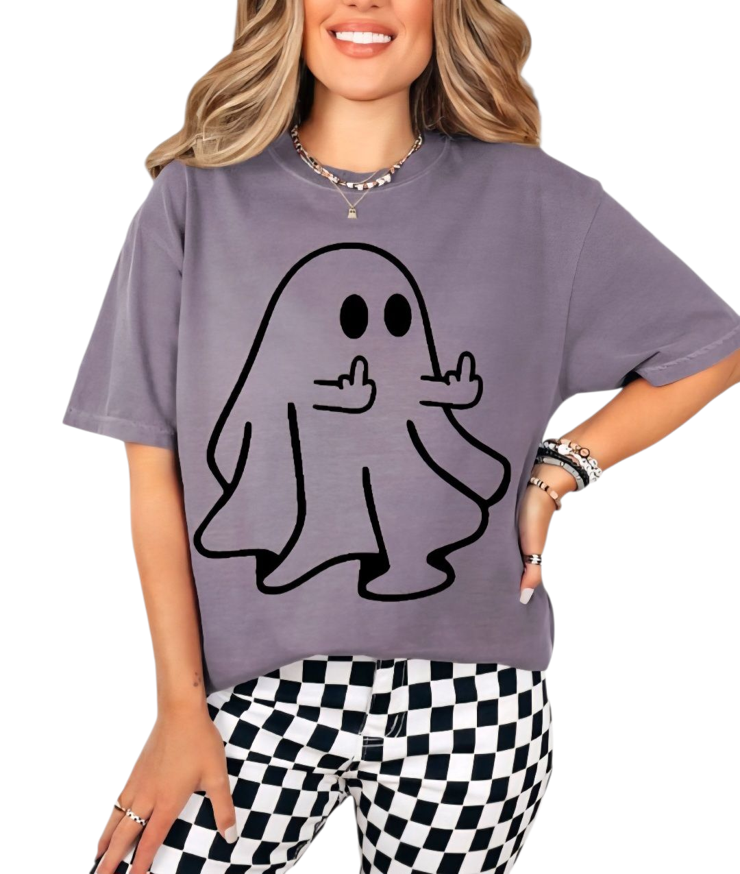 Happy Ghost Crewneck Sweatshirt Or T-shirt