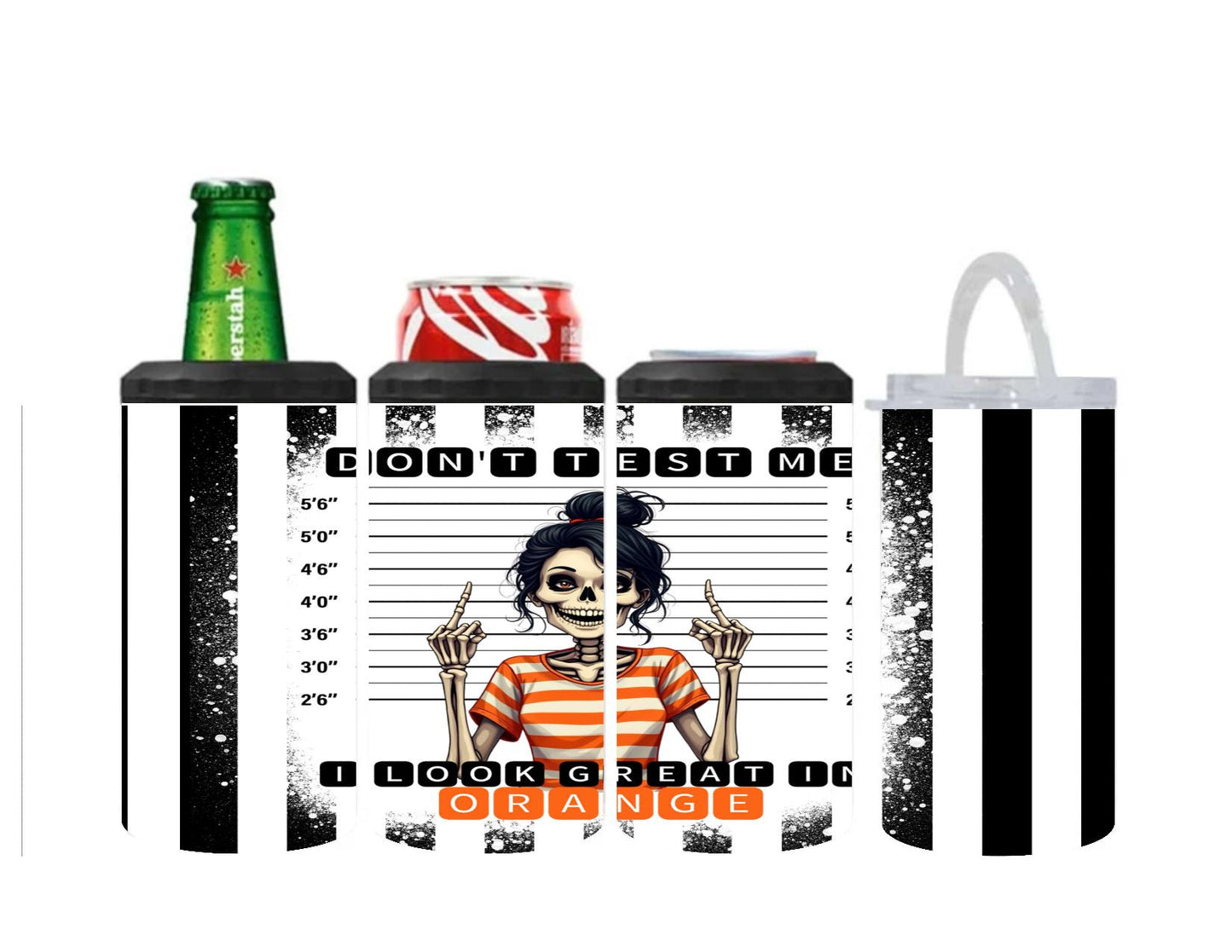 Funny 4-in-1 Can Cooler – Fits 12oz Bottles, Cans, Skinny Cans & 16oz Tumbler | Sassy & Sarcastic Designs | Stainless Steel Vacuum Insulated Drink Holder | Keeps Drinks Ice Cold