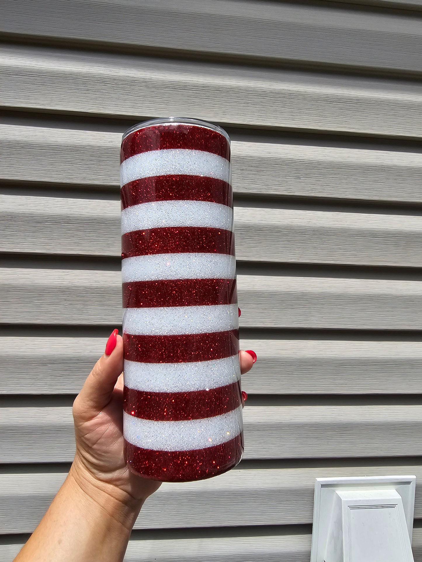 Glitter Epoxied American Flag Tumbler 20oz