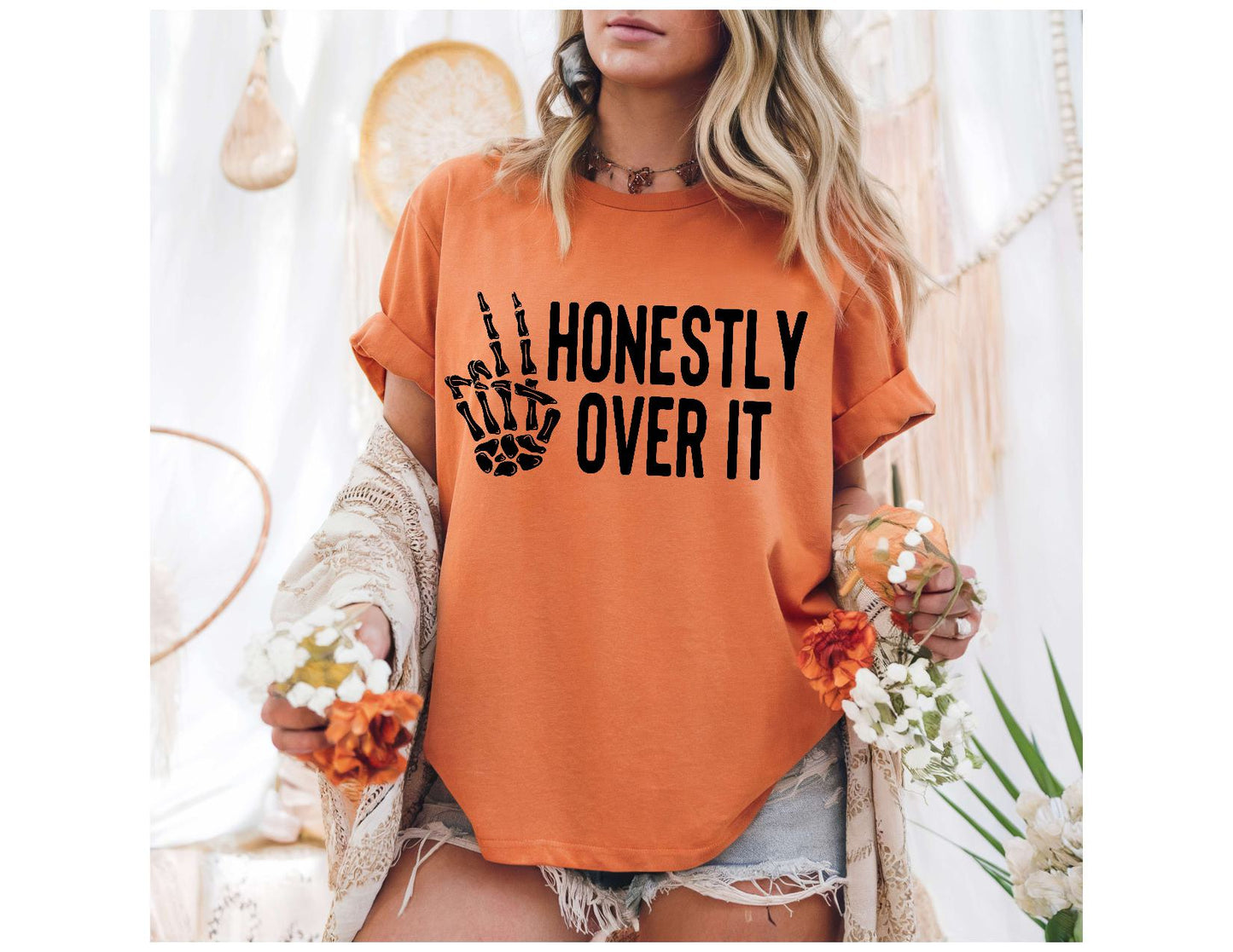 Honestly Over It Snarky Sassy Sweatshirt or Tshirt