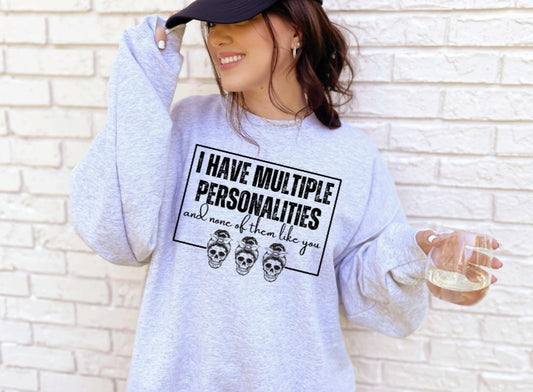 Multiple personalities gray sweatshirt/tshirt