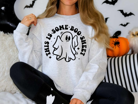 Boo sheet circle gray sweatshirt