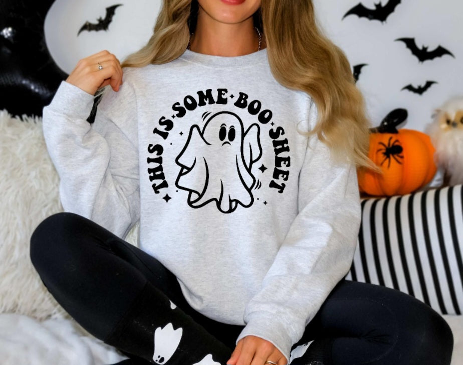 Boo sheet circle gray sweatshirt