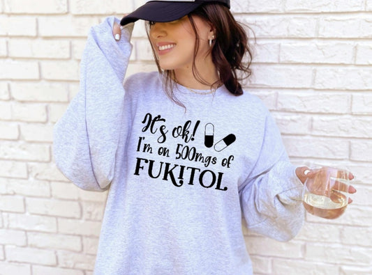 500 MG of Fukitol Ash Gray Crewneck sweatshirt or tshirt