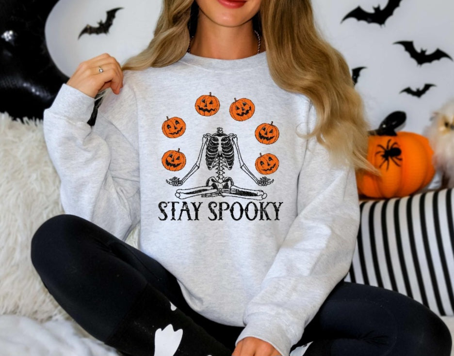 Stay spooky pumpkin head sweatshirt