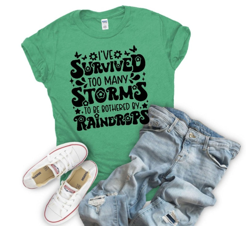 I Survived To Many Storms To Be Bothered By Raindrops Tshirt Or Sweatshirt