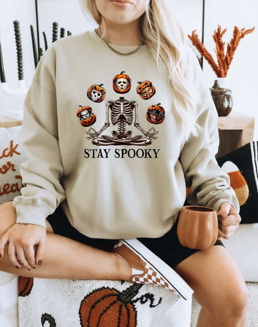 Stay Spooky Skeleton Heads Sweatshirt Or Tshirt