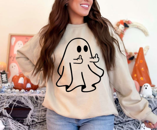 Happy Ghost Crewneck Sweatshirt Or T-shirt