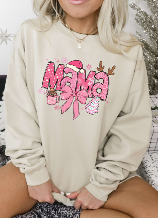 Mama Pink Christmas Crewneck