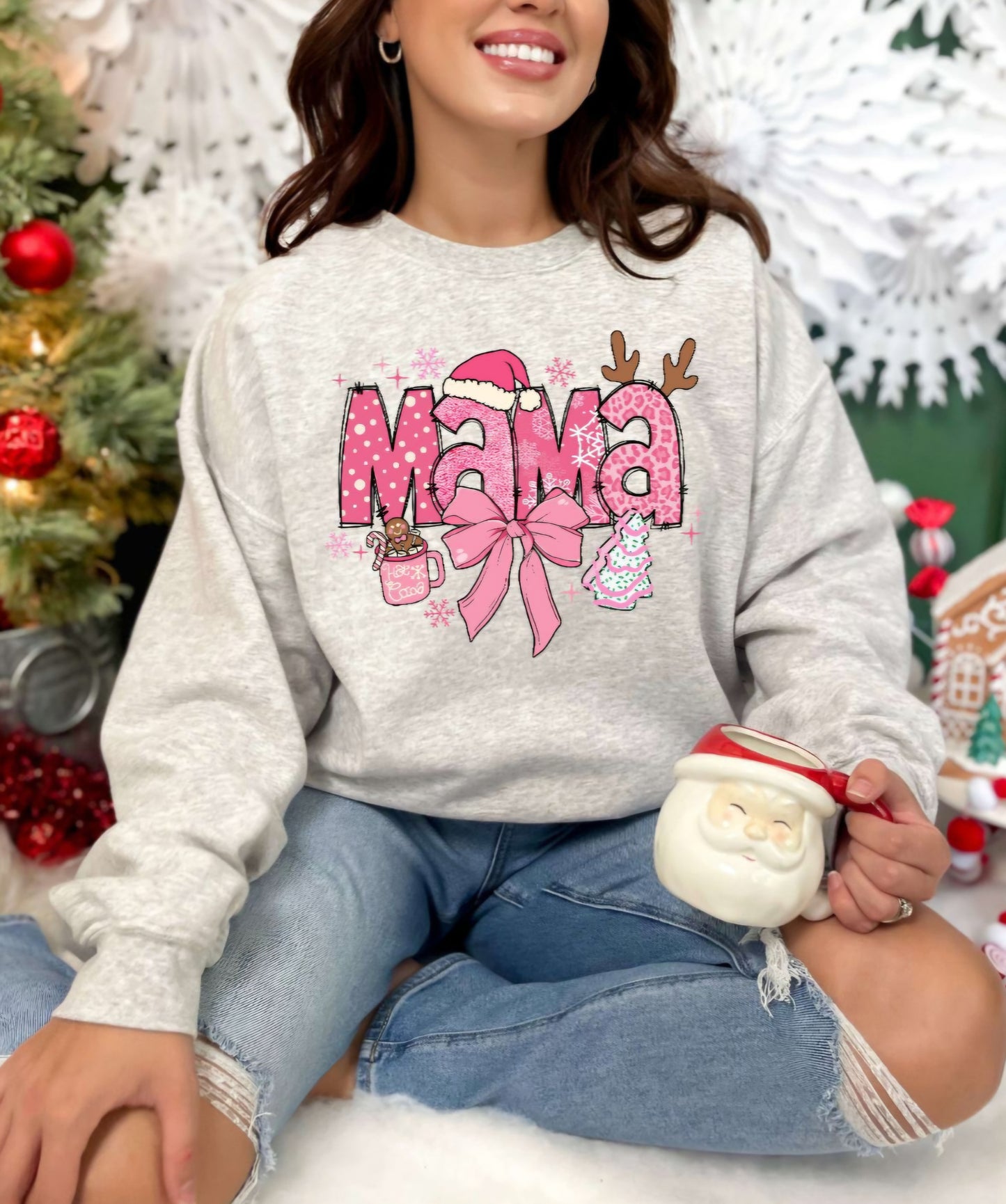 Mama Pink Christmas Crewneck