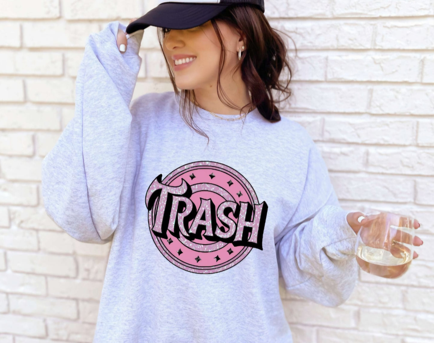 Pink Trash Crewneck sweatshirt or tshirt