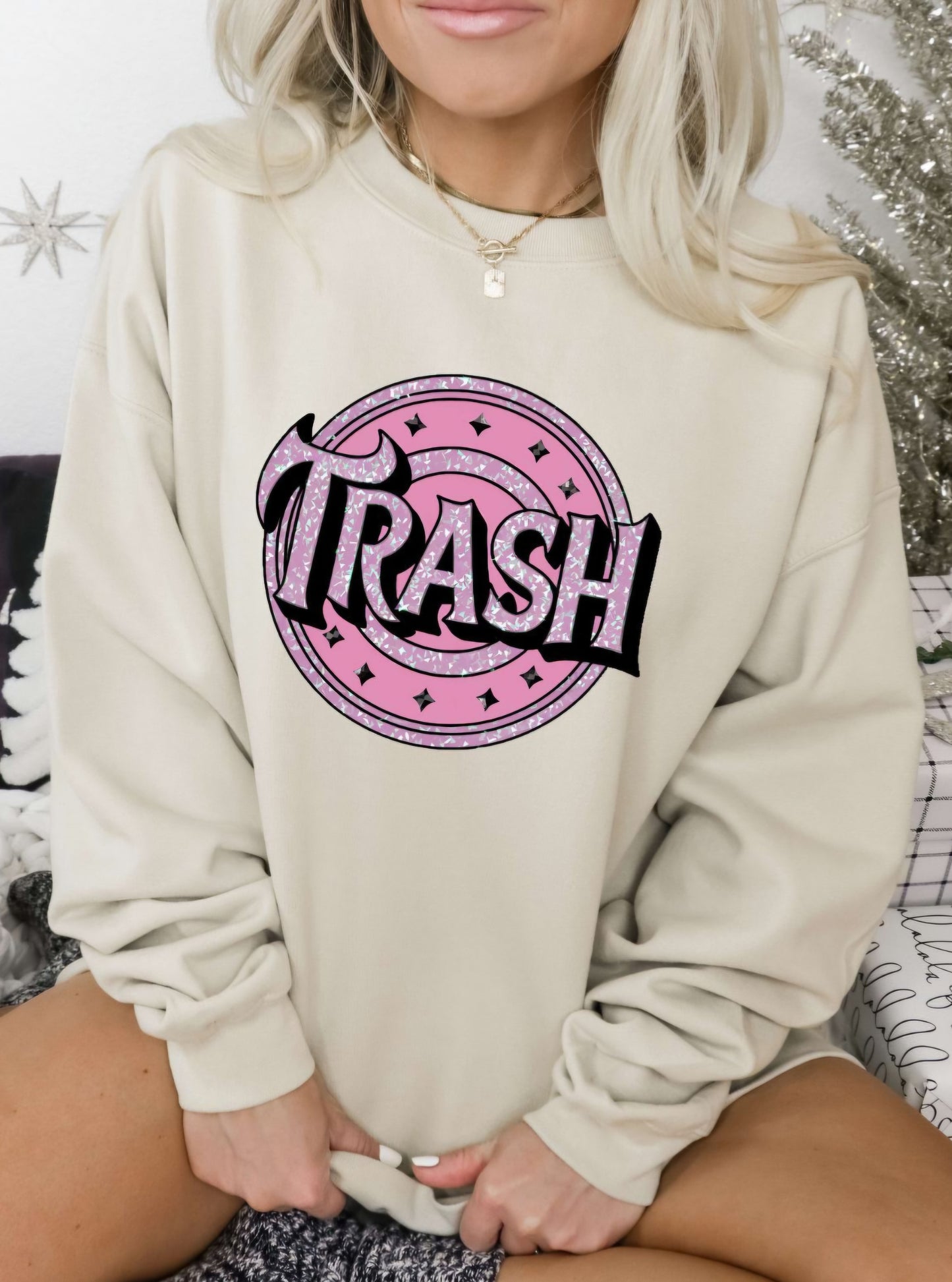 Pink Trash Crewneck sweatshirt or tshirt