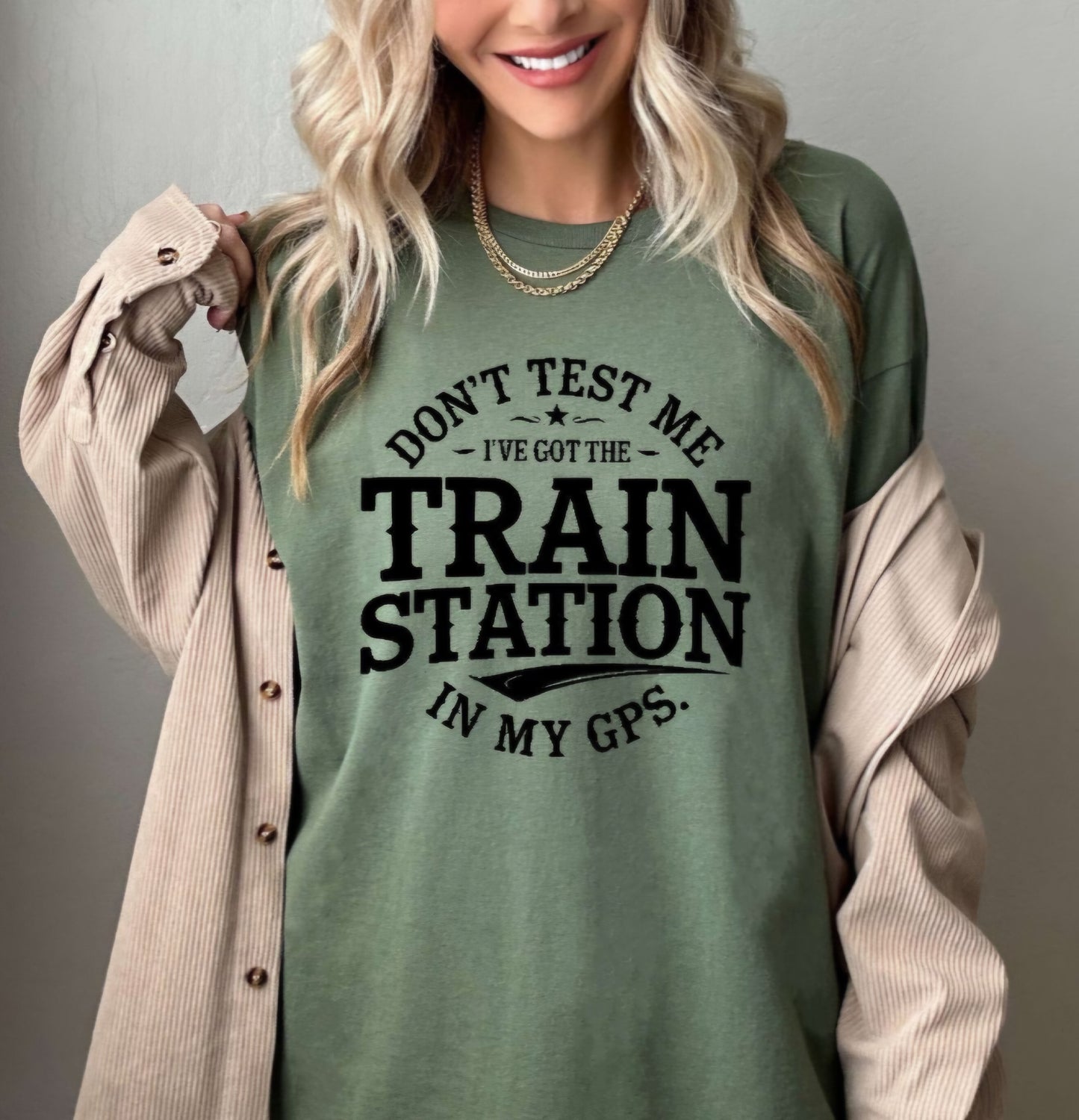 Train Station In My GPS Funny Crewneck Sweatshirt Or Tshirt