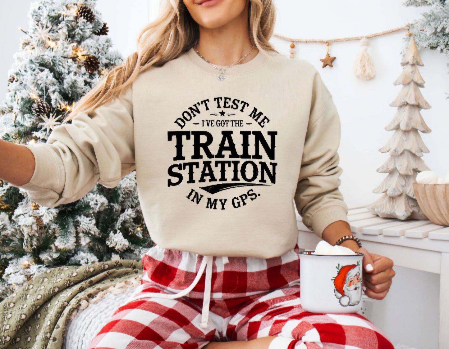 Train Station In My GPS Funny Crewneck Sweatshirt Or Tshirt