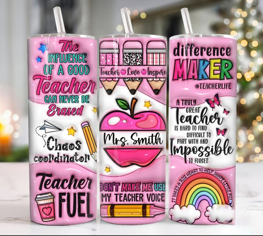 Custom Teacher Tumbler Personalized Teacher Gift
