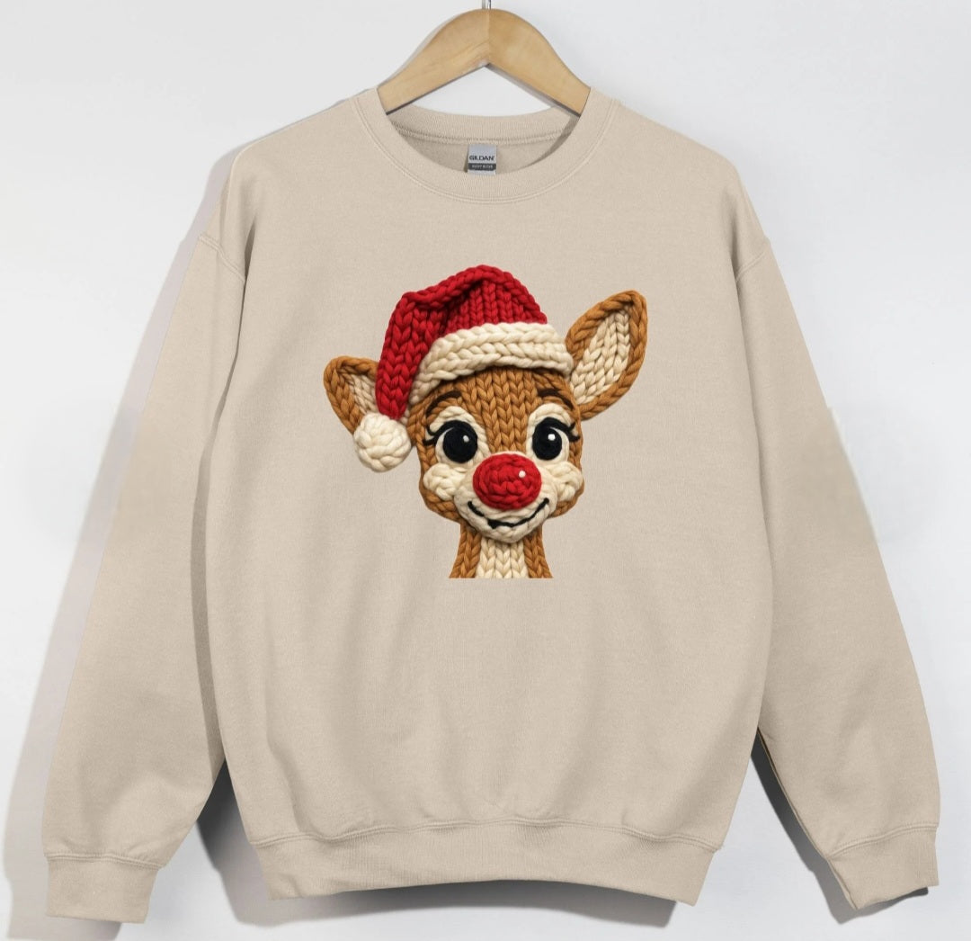 🎄 Cozy Christmas Reindeer Crewneck – Gildan Unisex Sweatshirt 🎄