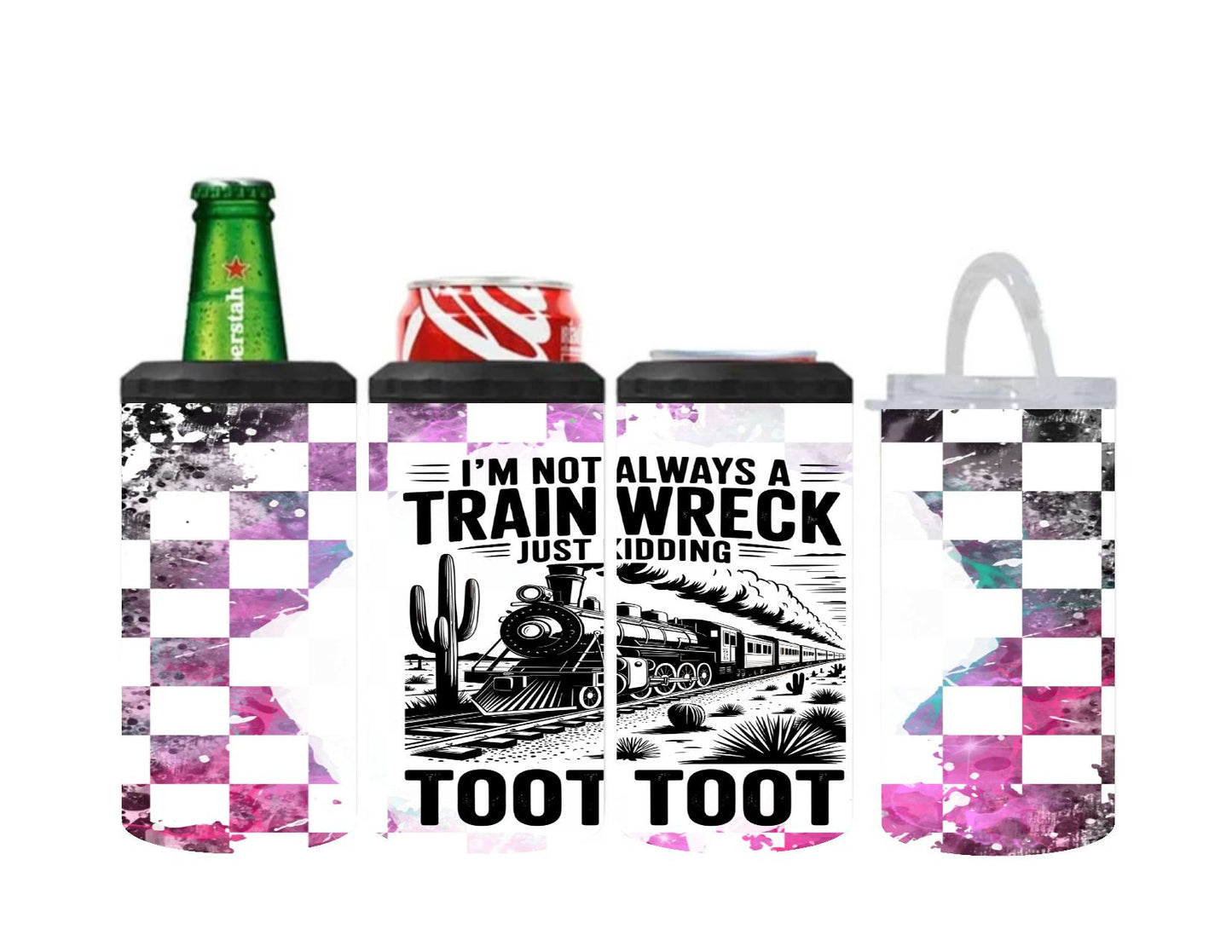 Funny 4-in-1 Can Cooler – Fits 12oz Bottles, Cans, Skinny Cans & 16oz Tumbler | Sassy & Sarcastic Designs | Stainless Steel Vacuum Insulated Drink Holder | Keeps Drinks Ice Cold