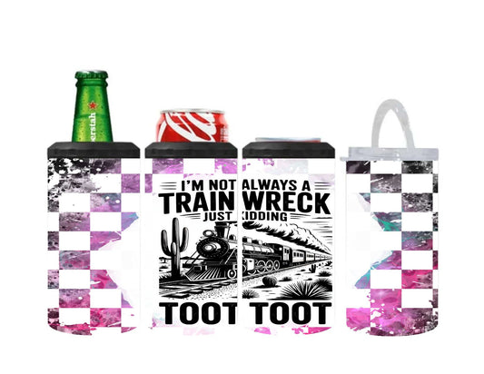 Funny 4-in-1 Can Cooler – Fits 12oz Bottles, Cans, Skinny Cans & 16oz Tumbler | Sassy & Sarcastic Designs | Stainless Steel Vacuum Insulated Drink Holder | Keeps Drinks Ice Cold