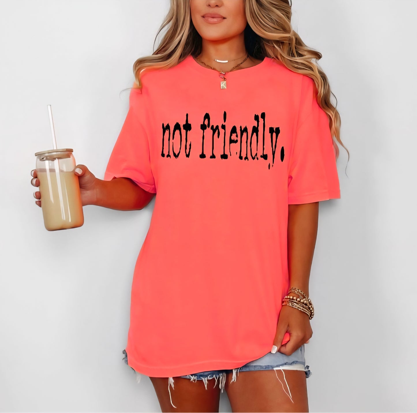 Not Friendly Funny T-shirt Comfort Colors 100%cotton