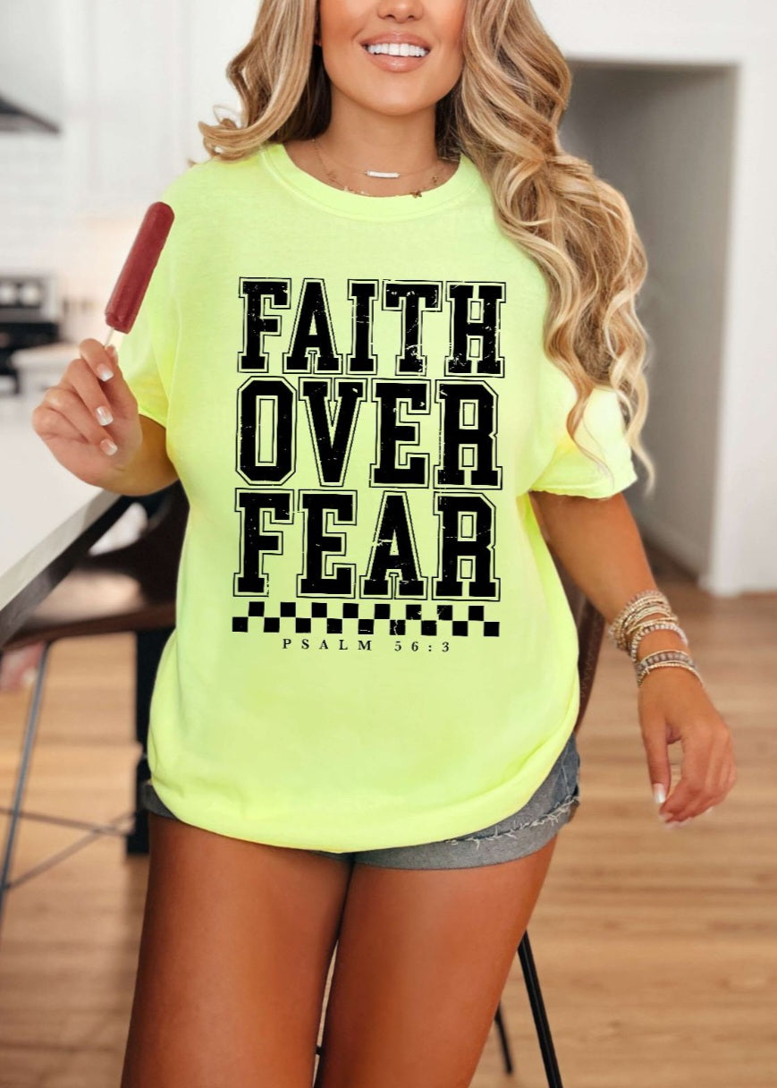 Faith Over Fear Comfort Colors T-shirts 100% Cotton