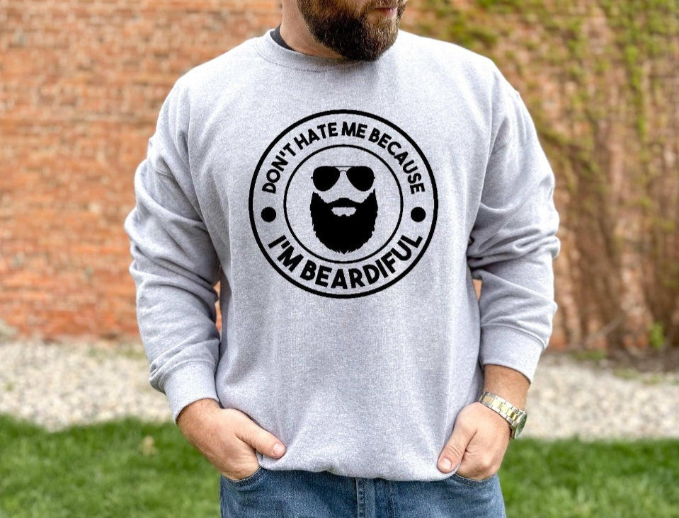 BEARDIFUL gray sweatshirt/tshirt