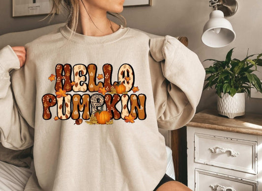 Hello Pumpkin sand sweatshirt