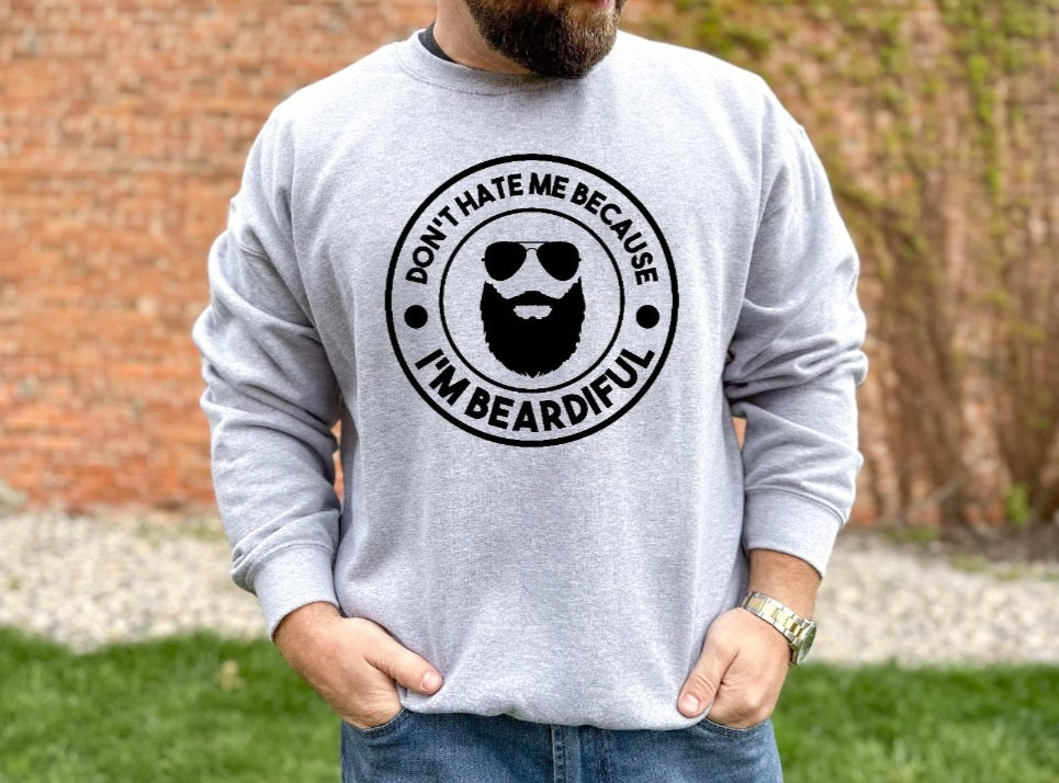 BEARDIFUL gray sweatshirt/tshirt