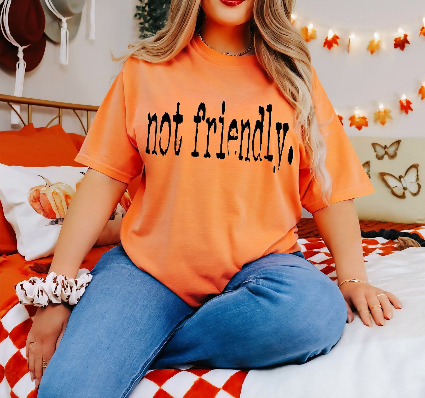 Not Friendly Funny T-shirt Comfort Colors 100%cotton