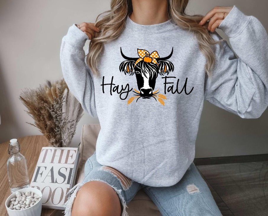 Hey fall cow sweatshirt