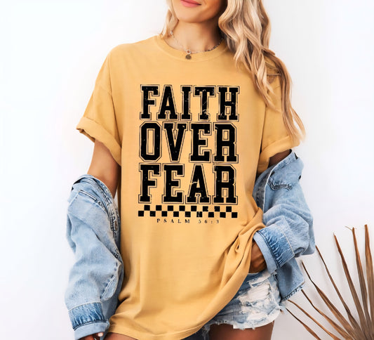 Faith Over Fear Comfort Colors T-shirts 100% Cotton